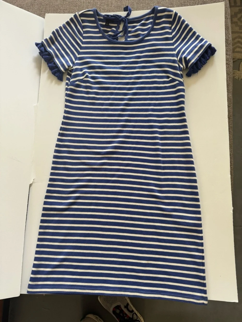 Talbots Blue and White Striped Short-Sleeve Tee Dress Small - Picture 2 of 7